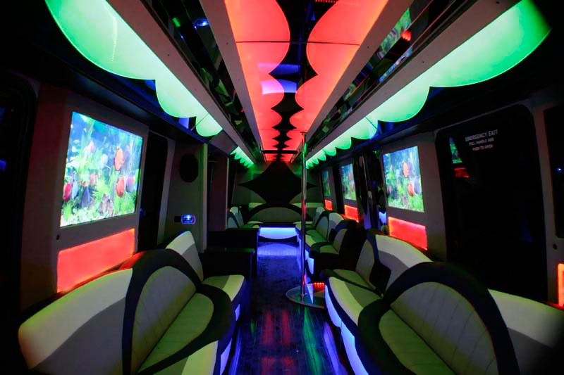 Big party bus with color-changing lights