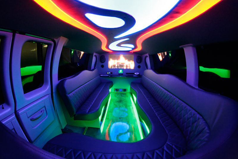 Luxurious limo van interior