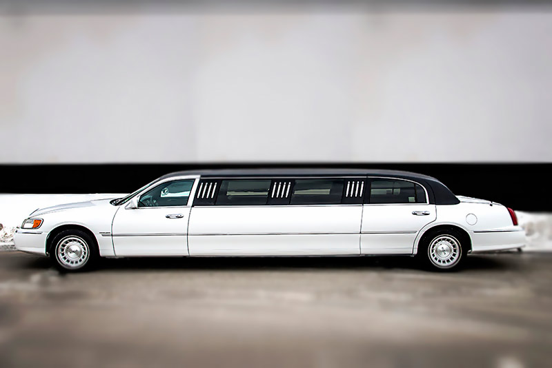 White town car limo