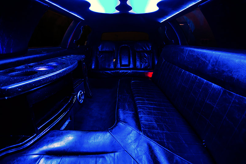 Town car limo with blue LED lights
