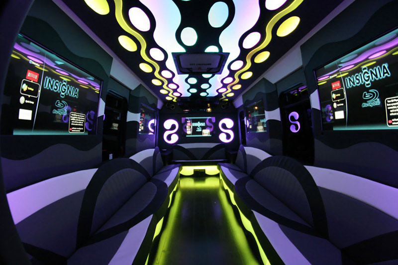 Inside a party bus